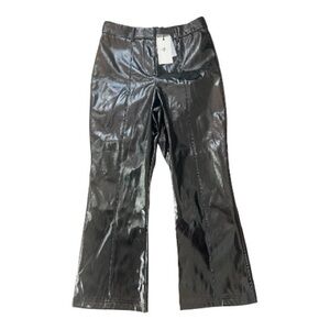 7 For All Mankind Black Patent-Look Flared Trousers